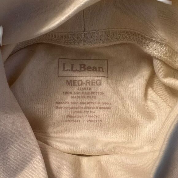L.L. Bean ivory 100% supima cotton turtle neck shirt - Picture 3 of 5